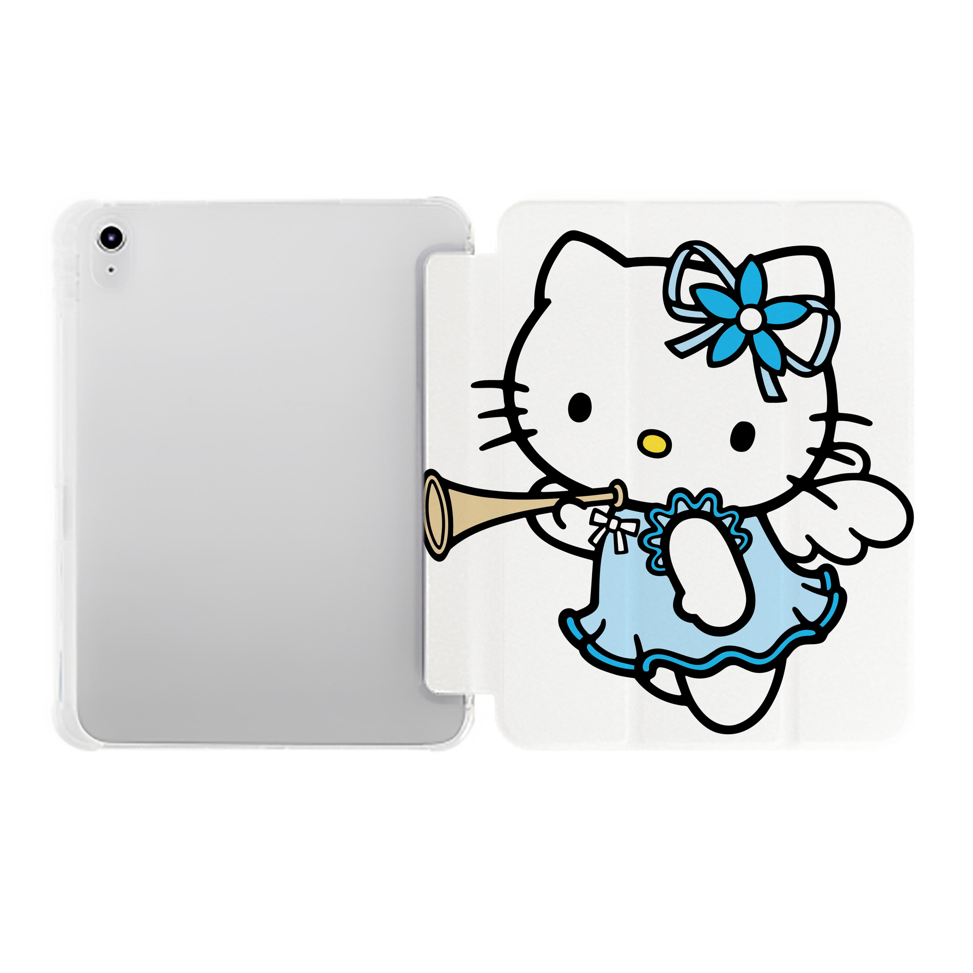 （画像用） Hello Kitty ハローキティ IPad ケース ペン収納付き 三つ折りスタンド PUレザー×シリコン 対応機種9.5/10.5/10.9インチ